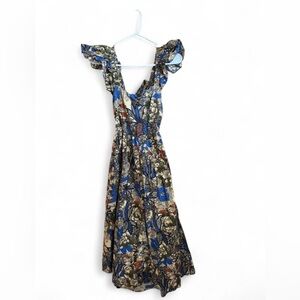 Sezane midi floral short sleeve Melville dress Size US 2